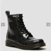 DR MARTENS Air Wair 1460 Youth Black Cosmic Glitter Big Girl Size 6 Boys Size 5