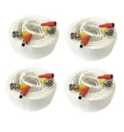 Premium Quality 4x 100Ft Video Power 1080P BNC RCA Cable for Q-See CCTV Camera-W