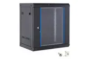 12U Cabinet Server Network Data Rack Wall Mount LAN Rack IT Equipment 20kg Max with Lockable Glass Door and Removable Side Panels 400mm Deep Overall 0.6mm