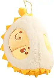 Durian Plush Toy Soft Doll Keychain Home Accessory Peeling Durian Plush Figure for Kids
