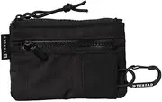 [Thread Wallets] Pouch Wallet – Compact Zip Wallet with Clear ID Window, Coin & Card Pockets, and Key Stash – Lightweight Rip-Stop Travel Wallet for Men & Women, Black, Casual