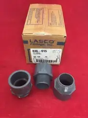 NEW LOT OF TWO (2) LASCO 1.5" Male Adapter Pipe Coupling MIPT xS 836-015 SCH 80