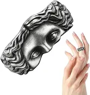 Lmyit Goddess Venus Face Ring - Fashionable Chic Index Finger Ring - Calming Charming Greek Ring, Antique Venus Ring for Outdoor Party