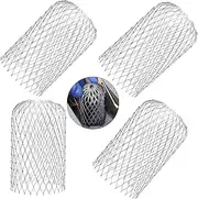 Yharnamite 4 Pcs Gutter Guard, Downspouts Gutter Guards, Aluminum Gutter Guard Filter Strainer, Expandable Leaf Filter Strainer Gutter for Preventing Leaves Debris Blockag (C)