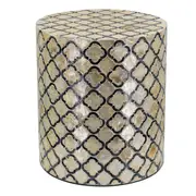 Alina Wooden Round Shell Stool Side Table 35CM