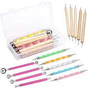 Bamru 14 Piece Dotting Tools Ball Pens with Box, Dotting Tools Set, Stone Painting, Pottery Clay, Modeling, Embossing, Nail Art