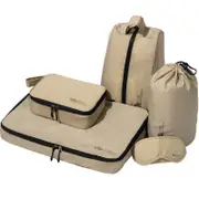 MOBI GARDEN Wash Bag Set (5pcs), Khaki / Five-Piece Set
