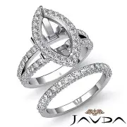 Diamond Engagement Ring Marquise Split Shank Bridal Setting Platinum 950 2.8Ct