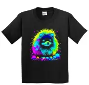 Kids Pomeranian Psychedelic Dog Art T-Shirt - Pomeranian Owner Gift