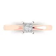 0.4 Princess Cut Bridal Engagement Anniversary Promise Bridal Ring 14k Rose Gold