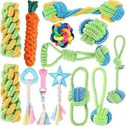 Dog Toys for Aggressive Chewers,13 Pack Dog Chew Toy,Teething Toys for Puppies,Medium,Durable Chew Toys for Small,Medium Dogs,Puppy Chew Toys,Indestructible Dog Rope Toys,Dog Squeaky Toys
