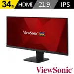 【VIEWSONIC 優派】VA3456-MHDJ 34型 IPS WQHD 21:9 75HZ 護眼電腦螢幕(內建喇叭/可旋轉/升降腳架/4MS)