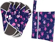 Minkissy Sanitary Napkin Kit 7 Reusable Pads with Wet Bag Leakproof Maternity Pads Perfect for Women on The Go