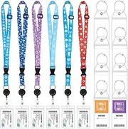 6 Sets Cruise Lanyards for Cruise Ship Cards Retractable Cruise Lanyards Waterproof ID Badge Holders with 8 Pcs Cruise Luggage Tags for Carnival Cruise(Fresh Sailing)