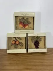 New Cheri Blum Resin Wall Plaques Fruit Set Of 3