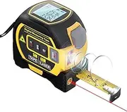 Eacam 3 in1 Laser Rangefinder, 5m Tape Measure Ruler LCD Display with Backlight Distance Meter, Building Measurement Device Area Volumes Surveying Equipment