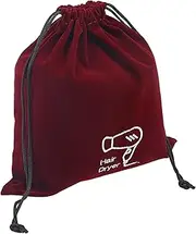 Fuzzy Fabric Drawstring Bag for Hair Dryer Sturdy and Easy to Clean Travel Storage Pouch