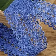 Lace Ribbon，Lace Trim， lace Ribbon Hollow Out Lace Ribbon 1.5", 10 Yards Bow Making Supplies Vintage Lace Trim for Flower Bouquet Arrangement(Blue)