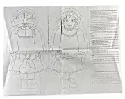 FC&A Iron On Transfer Pattern Victorian Girl Doll With Cut in Pattern