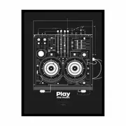 Play Music Framed Print Fine Art Poster Print