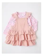 [Sprout] Ditsy Floral Long Sleeve Tee and Cord Pinafore in Assorted