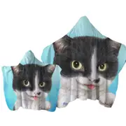 Cats Art Paintings Black and White Cat Towel with Hood