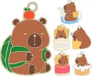 [Generic] Animal for Necklaces, Capybara Phone - Cartoon Metal Bag - 6 Multi Purpose Cute Capybara , Waterproof Decorative Accessories for Necklace, Earrings, 説明を参照してください, See