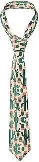 [NEZIH] Cute Cactus Print Exquisite Men'S Novelty Necktie Fun Necktie Suits Business, Wedding And Parties, Cute Cactus