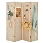 4-Panel Pegboard Display 152cm Tall Folding Privacy Screen Portable JewelryTool