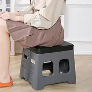 Portable Folding Emergency Toilet with Lid - Ideal for Camping Hiking Car Travel Durable ABS Material Portable Toilet for Camping