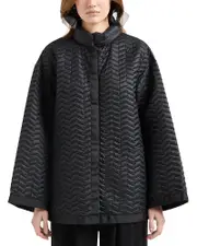 Emporio Armani Reversible Lightweight Quilted Nylon Puffer Jacket with Bell Sleeves