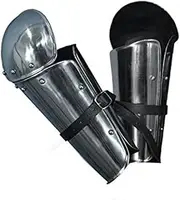 [MEER_CRAFT] Medieval Steel Arm Bracers with Elbow Guards – Polished Armor with Adjustable Leather Straps for Cosplay, LARP, and Reenactment