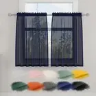 Dackblue Sheer Tiers Curtains Set Semi Light Filtering Rod Pocket Short