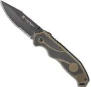 Smith & Wesson SWAT II Folding Knife 3.50" Clip Point Combo Edge 1100058