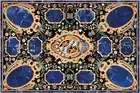 Marble Dining Table Top with Elegant Look Gemstone Inlay Work Restaurant Table