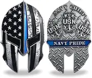 USN Navy Military Challenge Coin Thin Blue Line Lives Veteran Gift
