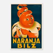 Galrie Naranja Bilz Orange Juice Vintage Poster by Achille Mauzan Retro Wall Art Décor, Poster Only, A4 21 x 30cm (8 x 12inch)