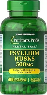 Puritan's Pride Psyllium Husks 500 Mg, Supports Digestive and Colon Health, 400 ct, by Puritan's Pride