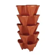 Smart SPRING Vertical Garden Planters 18"W Stackable Plastic Terra Cotta 5-Piece