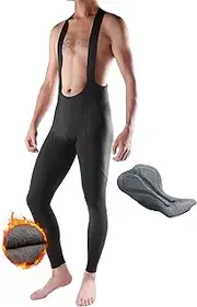 [LAMEDA] Men's Cycling Bib Tights 3D Padded Winter Thermal Cold Weather Bike Bib Pants Biking Bicycle Long Leggings