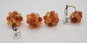 NOS New Pier 1 Napkin Ring Holders Lucite Amber Fall Harvest Decor