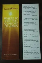 "WHERE TO FIND THE COMFORT OF JESUS" BOOKMARK WITH SCRIPTURE - Lot of 5