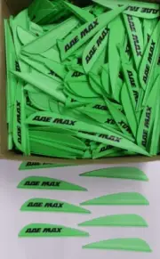 36- AAE Max Stealth 2.7" BRIGHT GREEN Vanes arizona archery arrow fletching