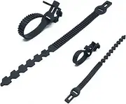 BDHI 4pcs 40cm Black Tree Ties Straps Ultimate Super Soft Heavy Duty Plant Tie Adjustable Interlock Garden Tree Ties for Shrub Rose Tree Plant Support(Y293-4)