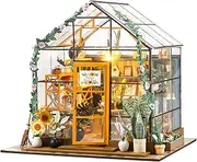 Mini Garden House Kit,Miniature Garden Shed Kit,Wooden Greenhouse Model Building Kits,DIY Dollhouse,Wooden Miniature Garden House Kit,Lighted DIY Dollhouse Kit,DIY Greenhouse Model Building Kits