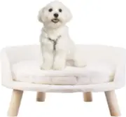 Cat Sofa Chair Bed: Elevated Nordic Pet Stool Bed with Removable Waterproof Mat