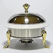 Chafing Dish Buffet Set,Round Durable Chafer and Buffet Warmer Set,Stainless Steel Chafer for Kitchen Party Dining Buffet,Ceramic Liner