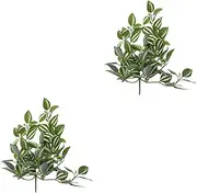 2 Pcs Artificial Rattan Faux Leaf Vines Artificial Flower Vines Artificial Twigs Home Fake Plants Greenery Vine Garland Outdoor Hanging Plant Wedding Leaf Bunch Plastic Plant Wall(Color:Light Greenx2p