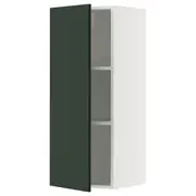 METOD wall cabinet with shelves, white/Havstorp deep green, 40x37x100 cm