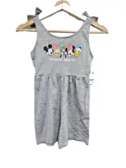Disney Mickey And Friends Sleeveless Graphic Romper Heather Gray М 7-8 A000040
